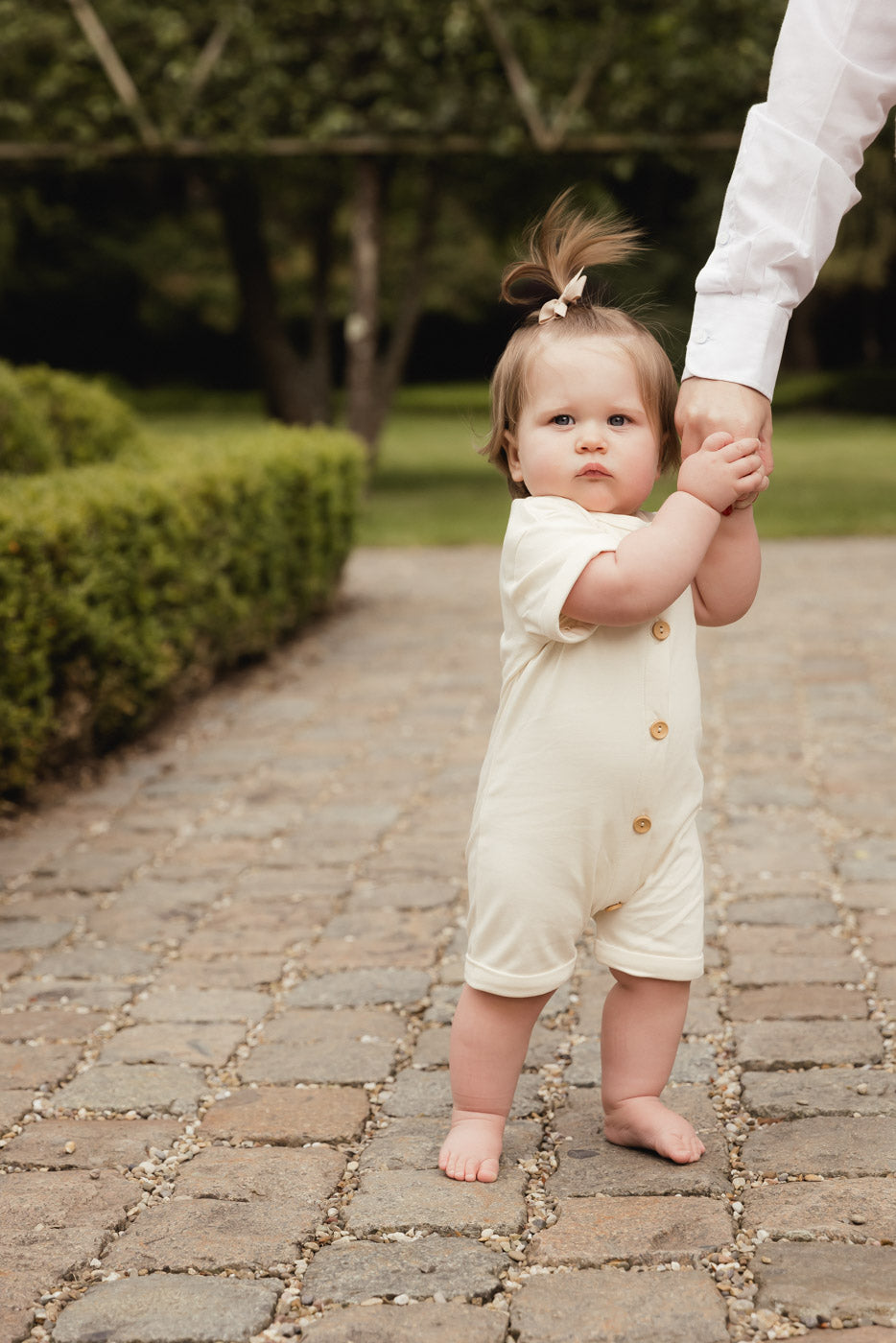 Romper with buttons Crema