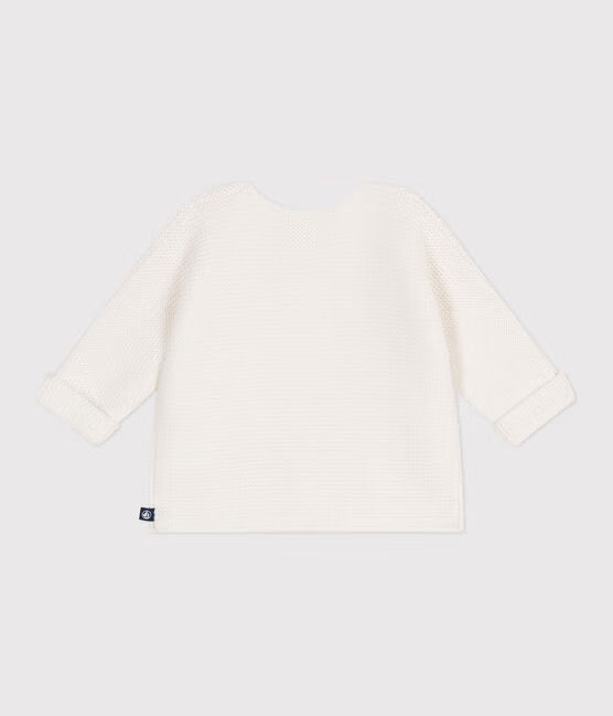 Gebreid katoenen vestje in ribbelsteek