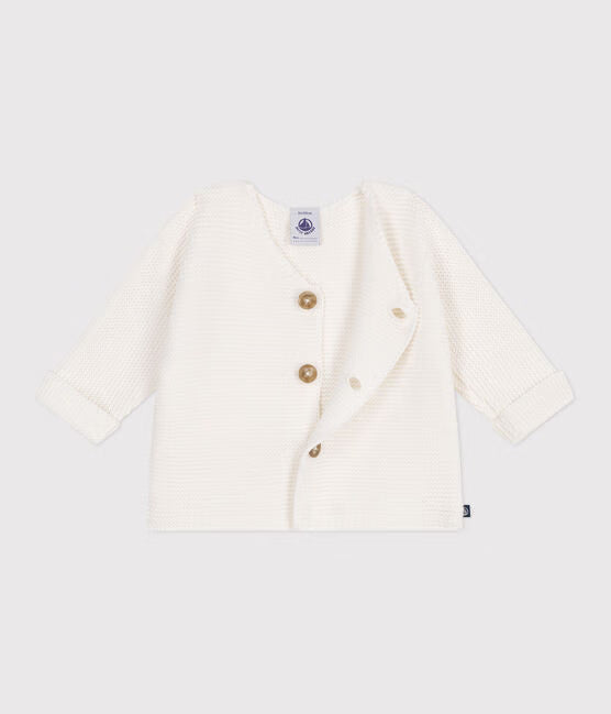 Gebreid katoenen vestje in ribbelsteek
