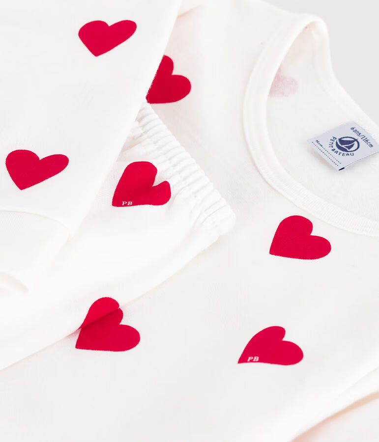 Pyjama met Hartjesprint