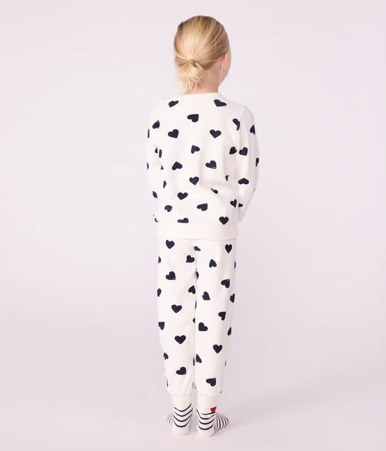 Pyjama in badstof met hartjesprint