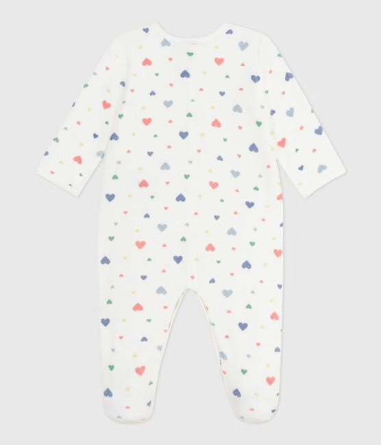 Fluwelen pyjama met hartjesprint