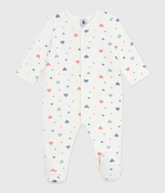 Fluwelen pyjama met hartjesprint