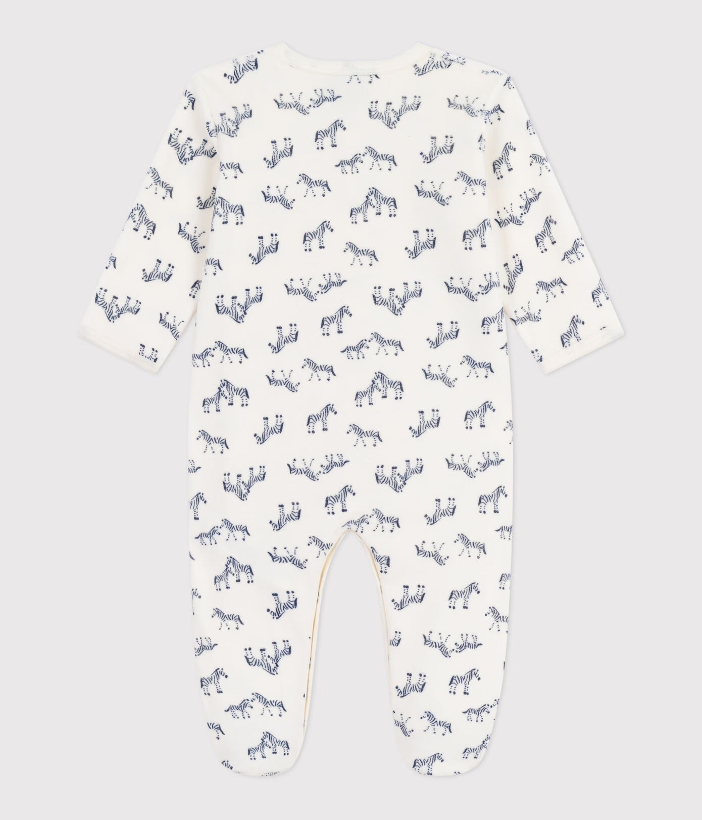 Fluwelen babypyjama met zebraprint
