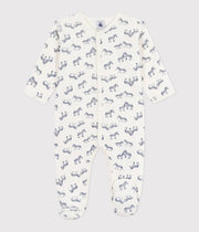 Fluwelen babypyjama met zebraprint