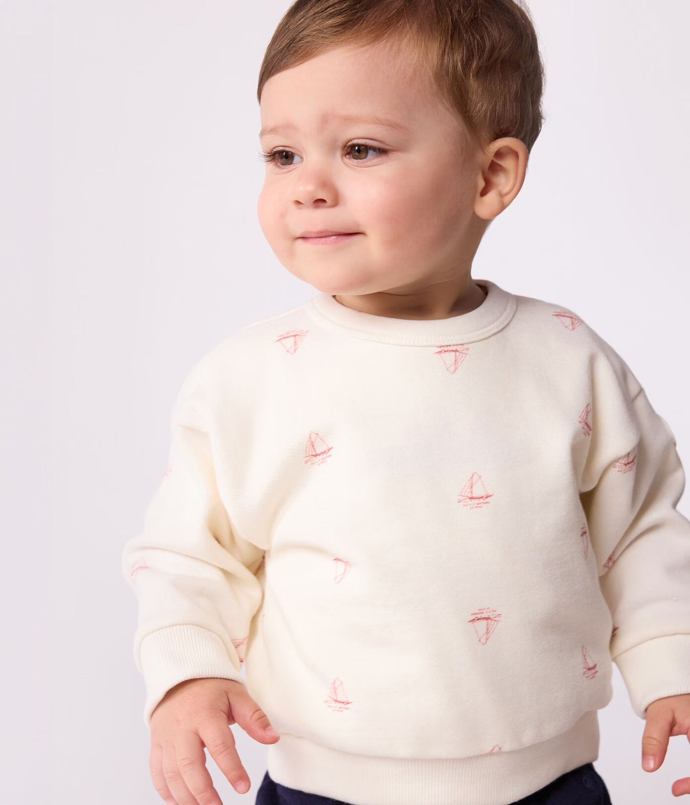 Babysweater met vintage bootprint