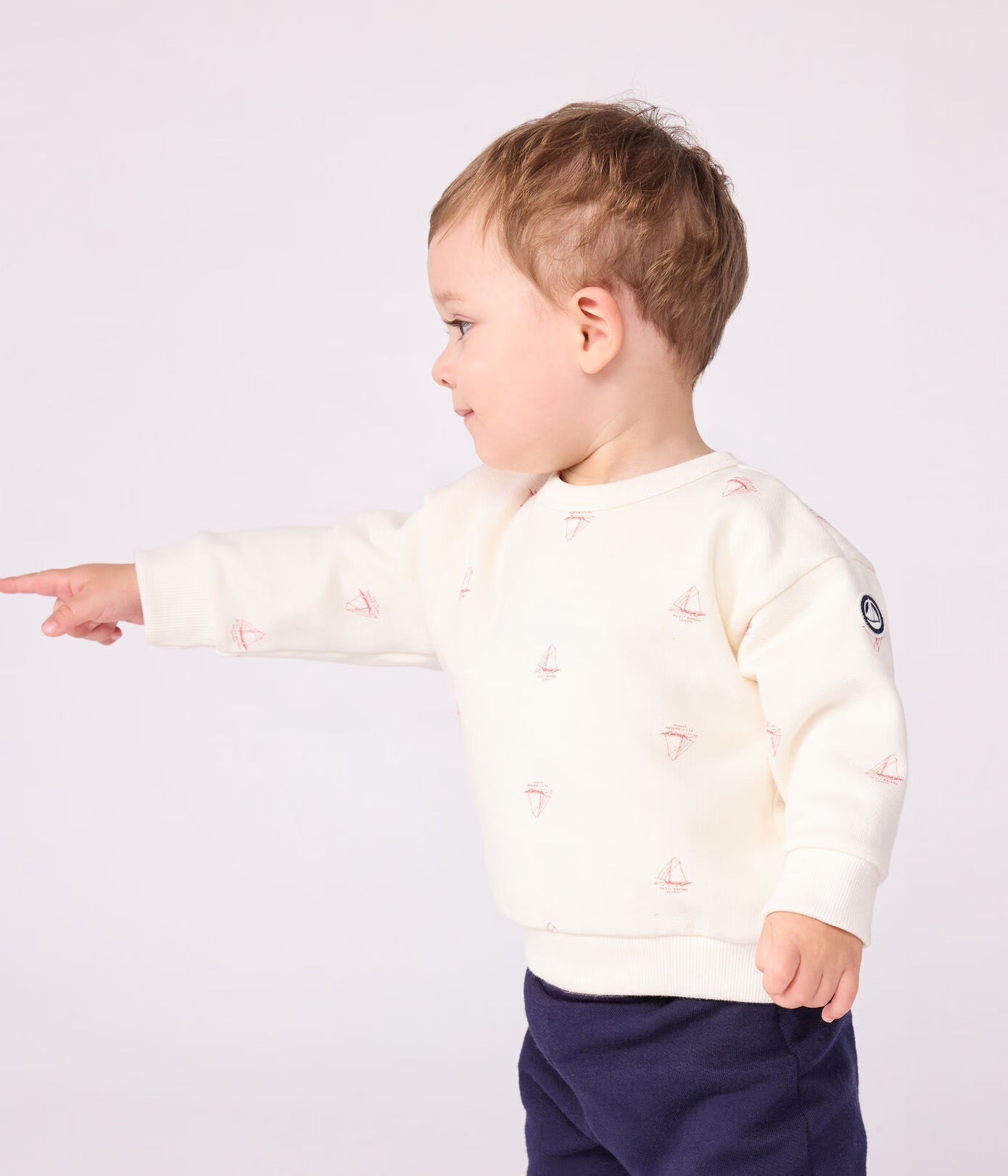 Babysweater met vintage bootprint