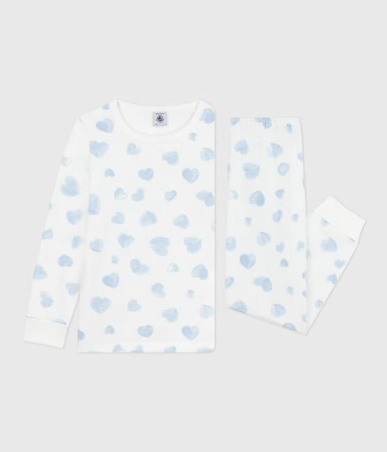 Pyjama in fleece met hartjesprint