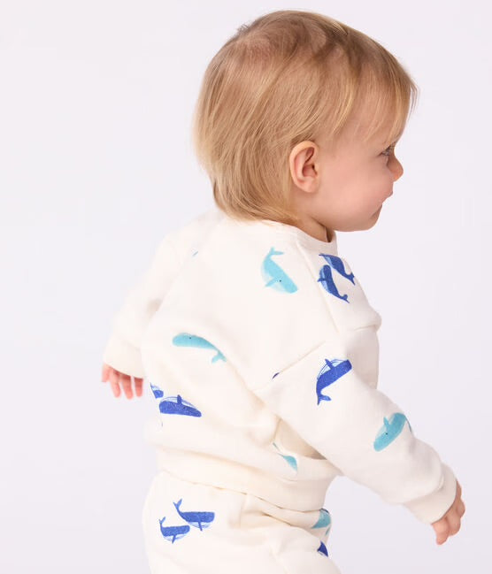Sweatshirt en broekje in walvisprint