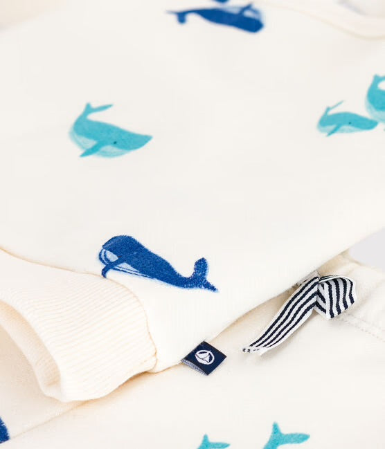 Sweatshirt en broekje in walvisprint