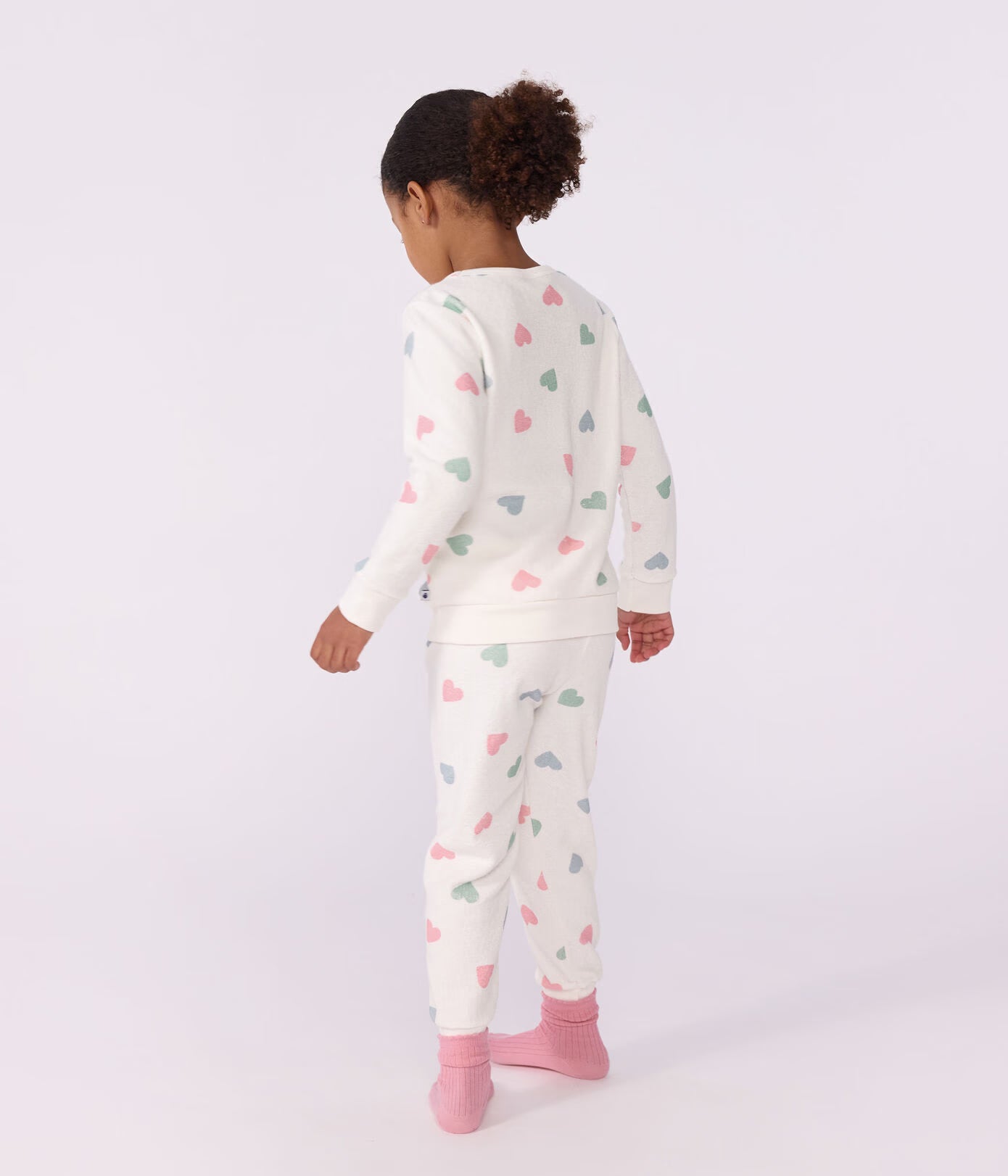 Kinderpyjama van katoenen badstof met hartjesprint