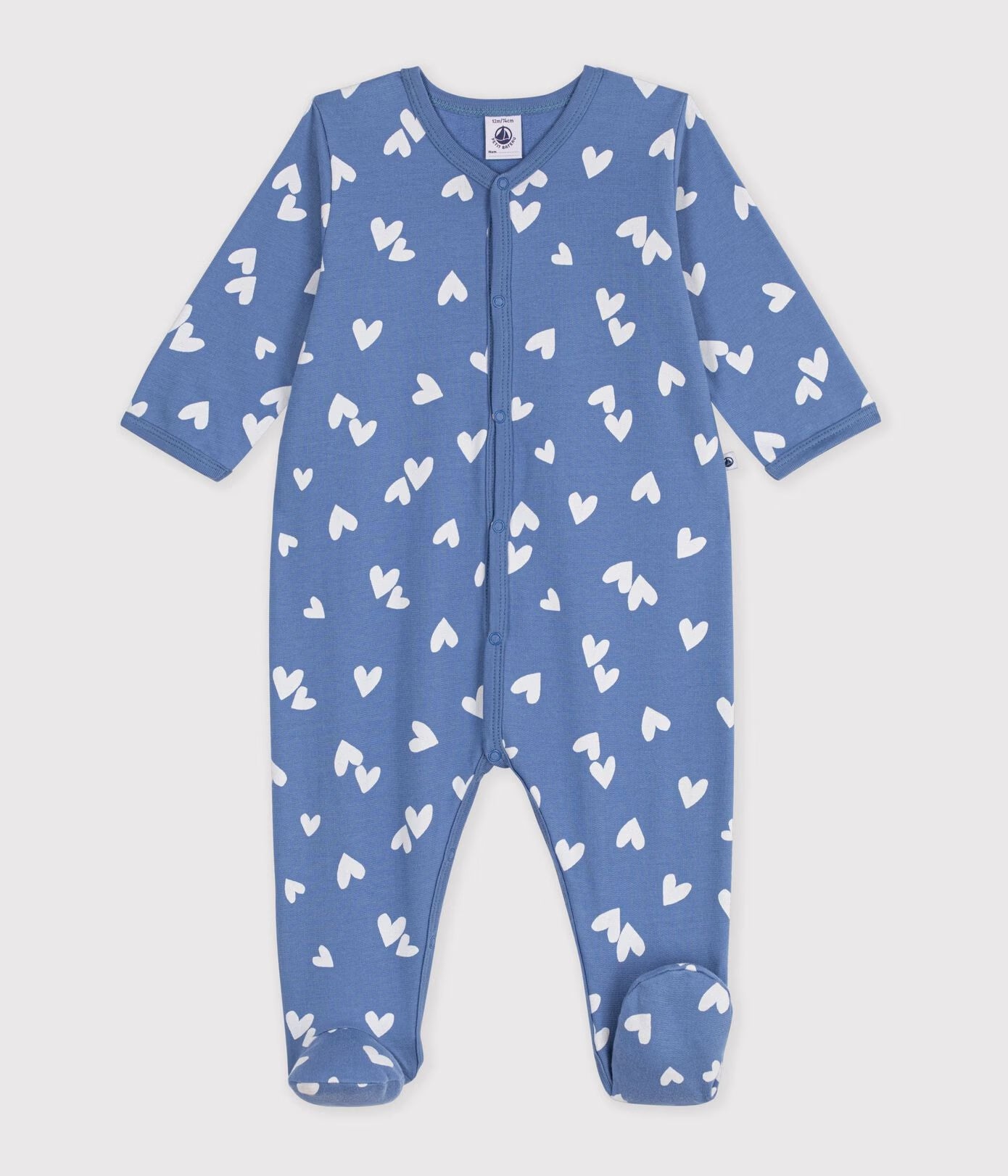 Fleece babypyjama met hartjesprint