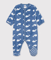Fleece overpyjama voor baby's met walvisprint