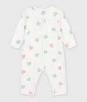 Babypyjama zonder voetjes van katoen met hartjesprint