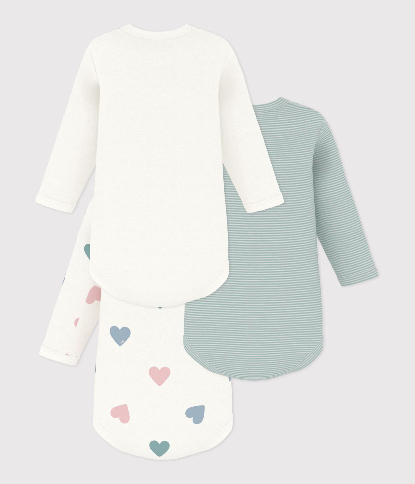 Set van katoenen body's met lange mouwen en print