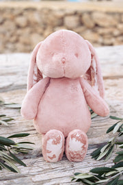 Augustin le lapin 25cm Toile de Jouy rose