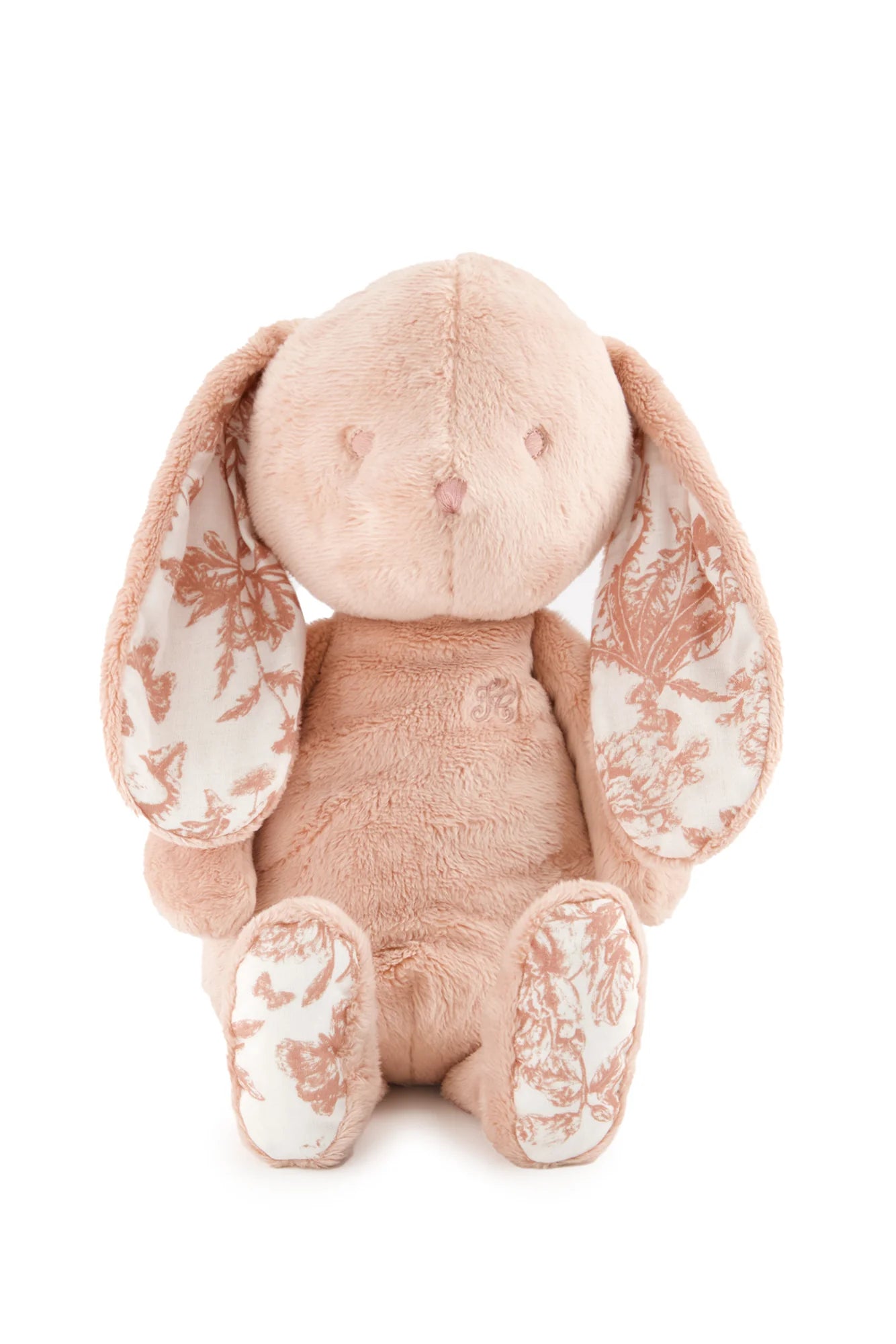Augustin le lapin 25cm Toile de Jouy gris