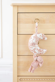 Augustin le lapin musicale Toile de Jouy rose