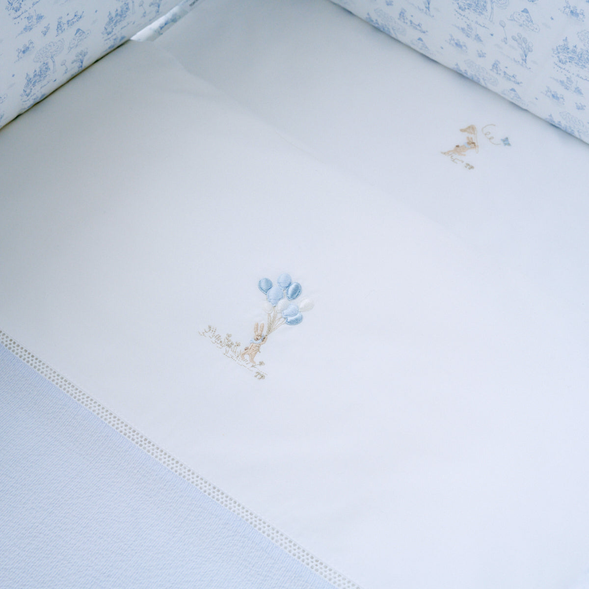 Donsovertrek bed + kussensloop Blue garden party