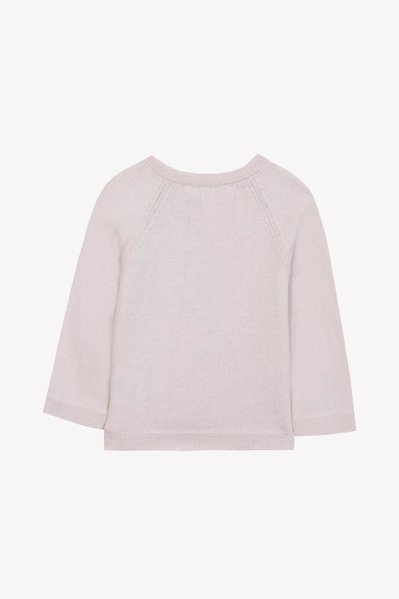 Pull Rose pâle broderie lapin