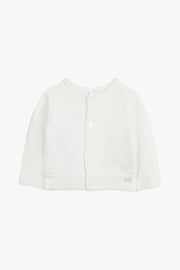 Cardigan Ecru coton liseré