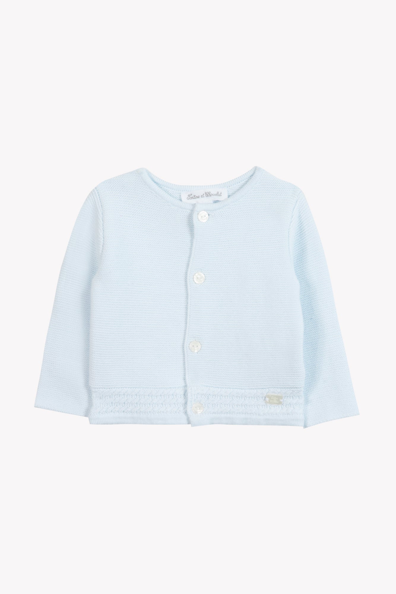 Cardigan Ciel coton liseré