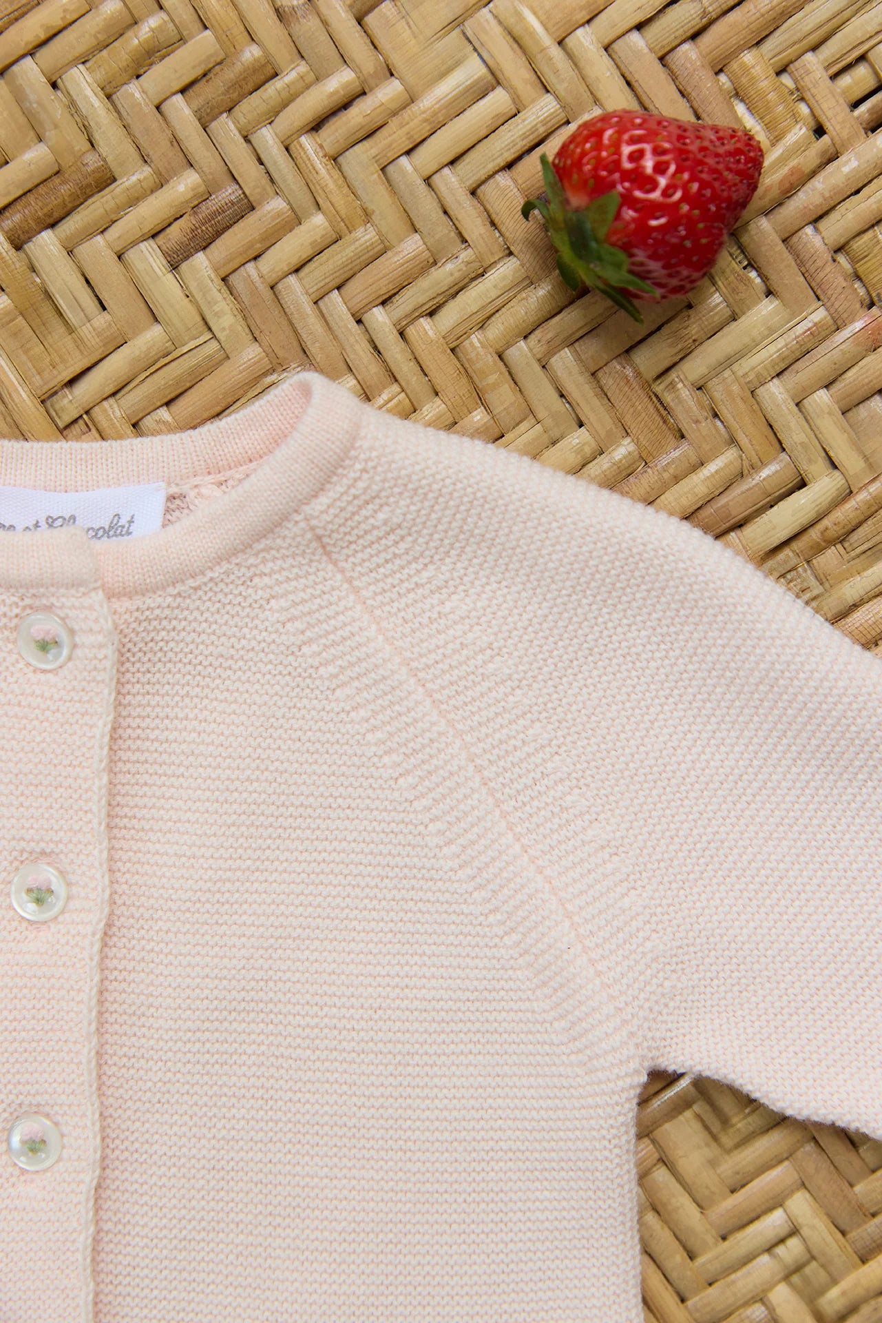 Cardigan Rose coton