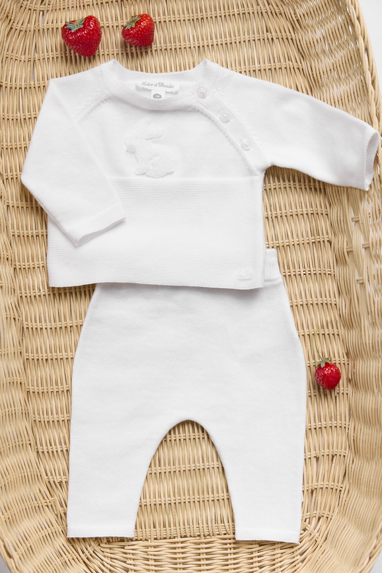 Ensemble Ecru broderie lapin