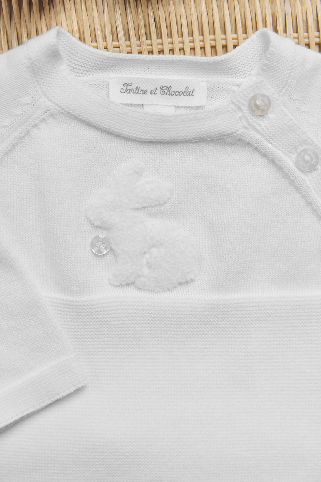 Ensemble Ecru broderie lapin