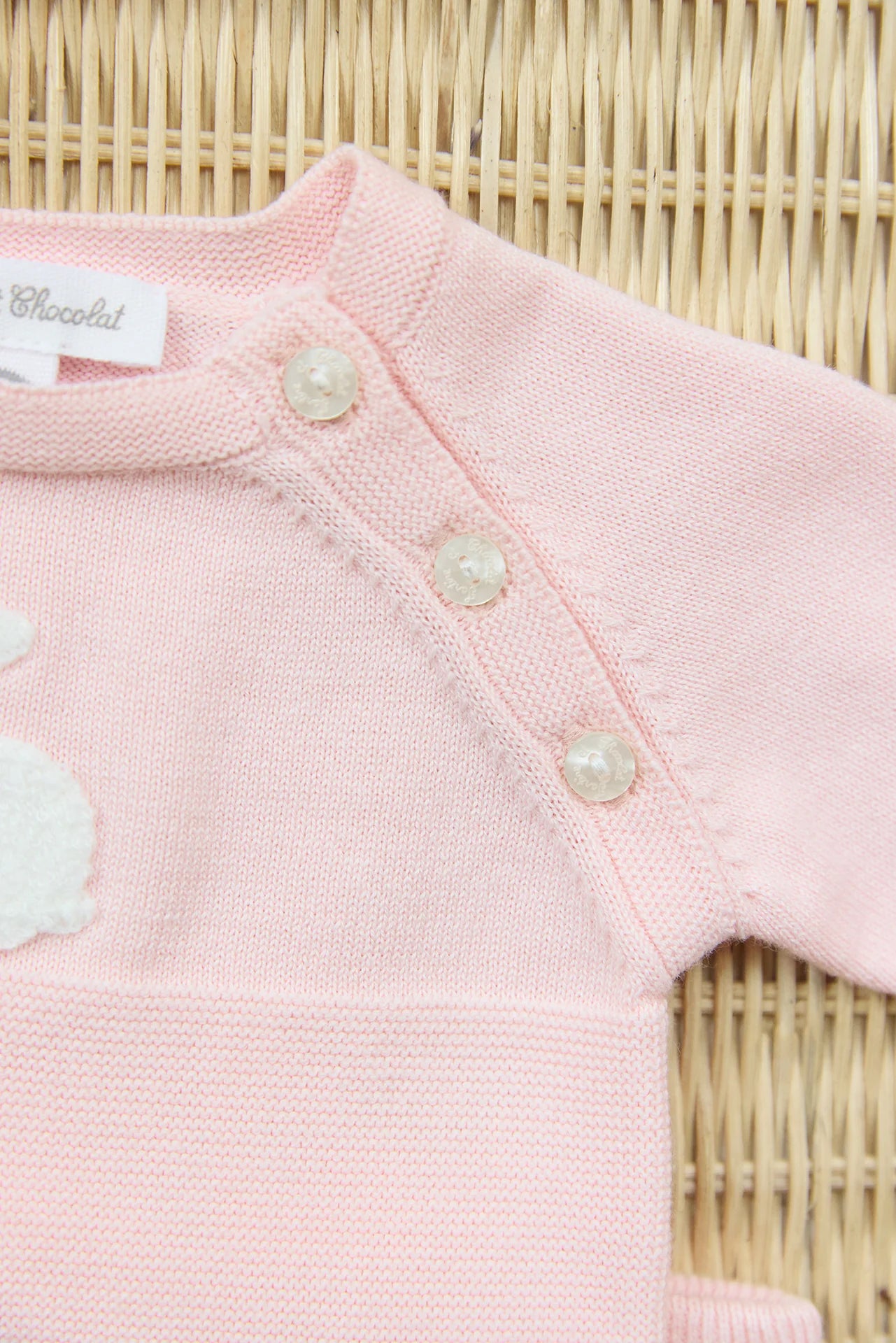 Ensemble Rose broderie lapin