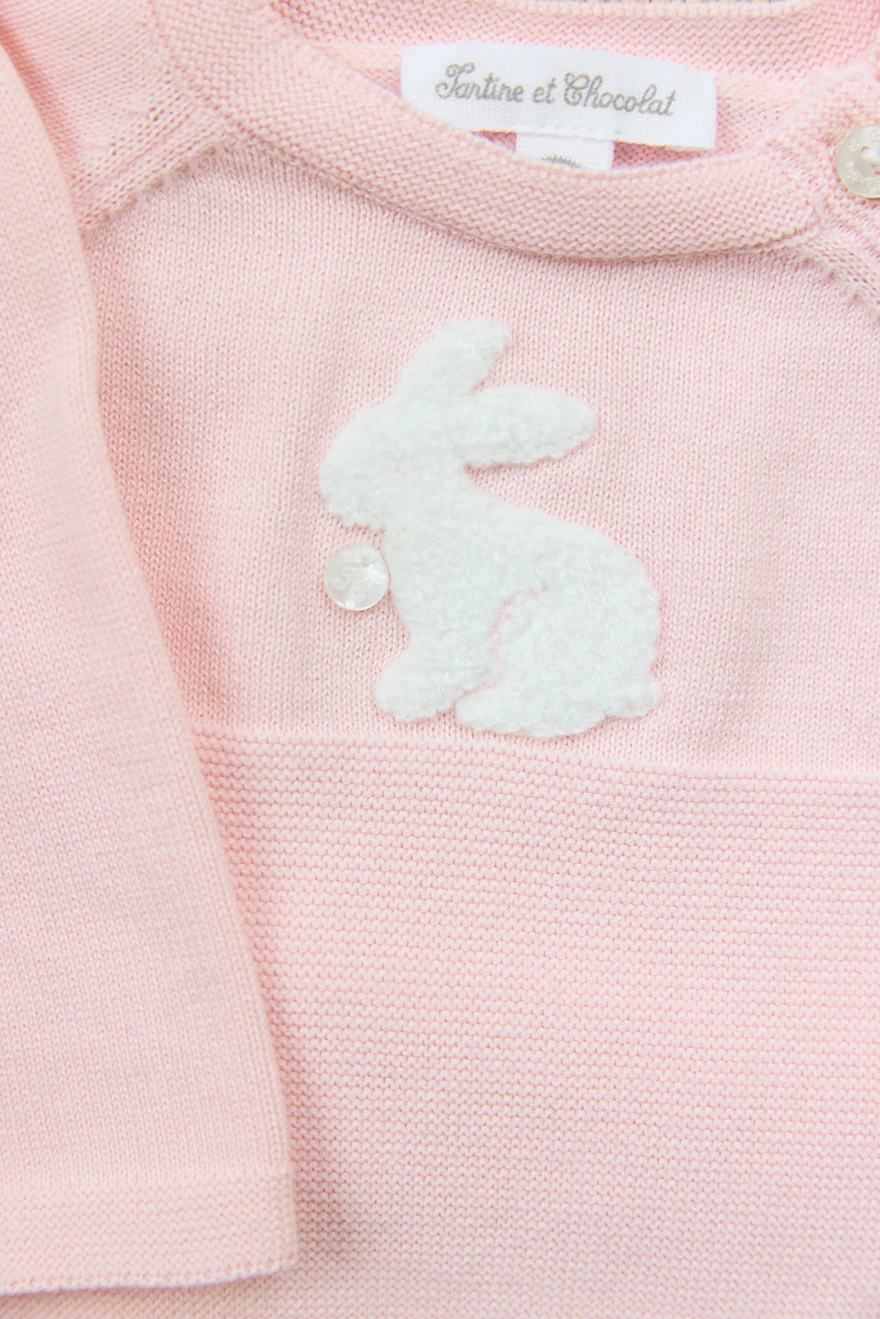Ensemble Rose broderie lapin