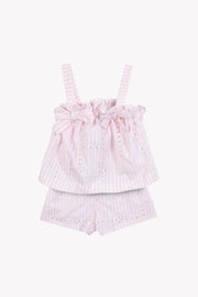 Playsuit Rose coton rayures