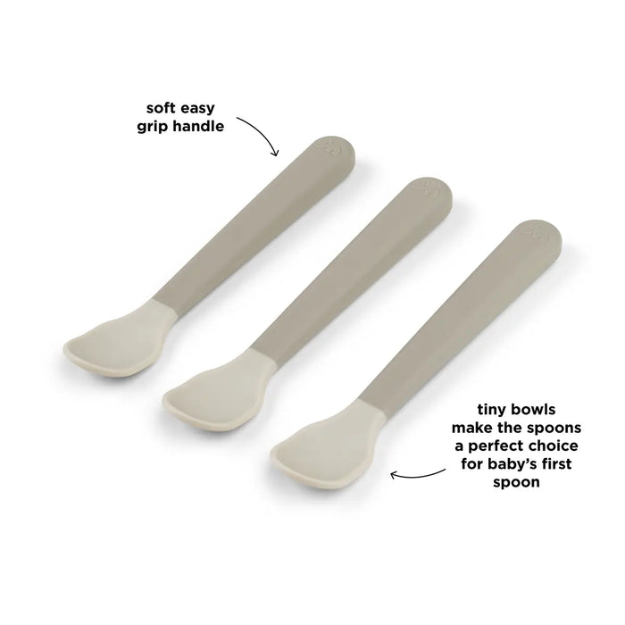 Foodie easy-grip Baby Spoon 3-pack Sand