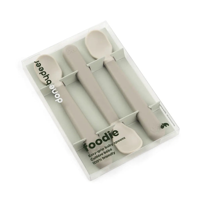 Foodie easy-grip Baby Spoon 3-pack Sand