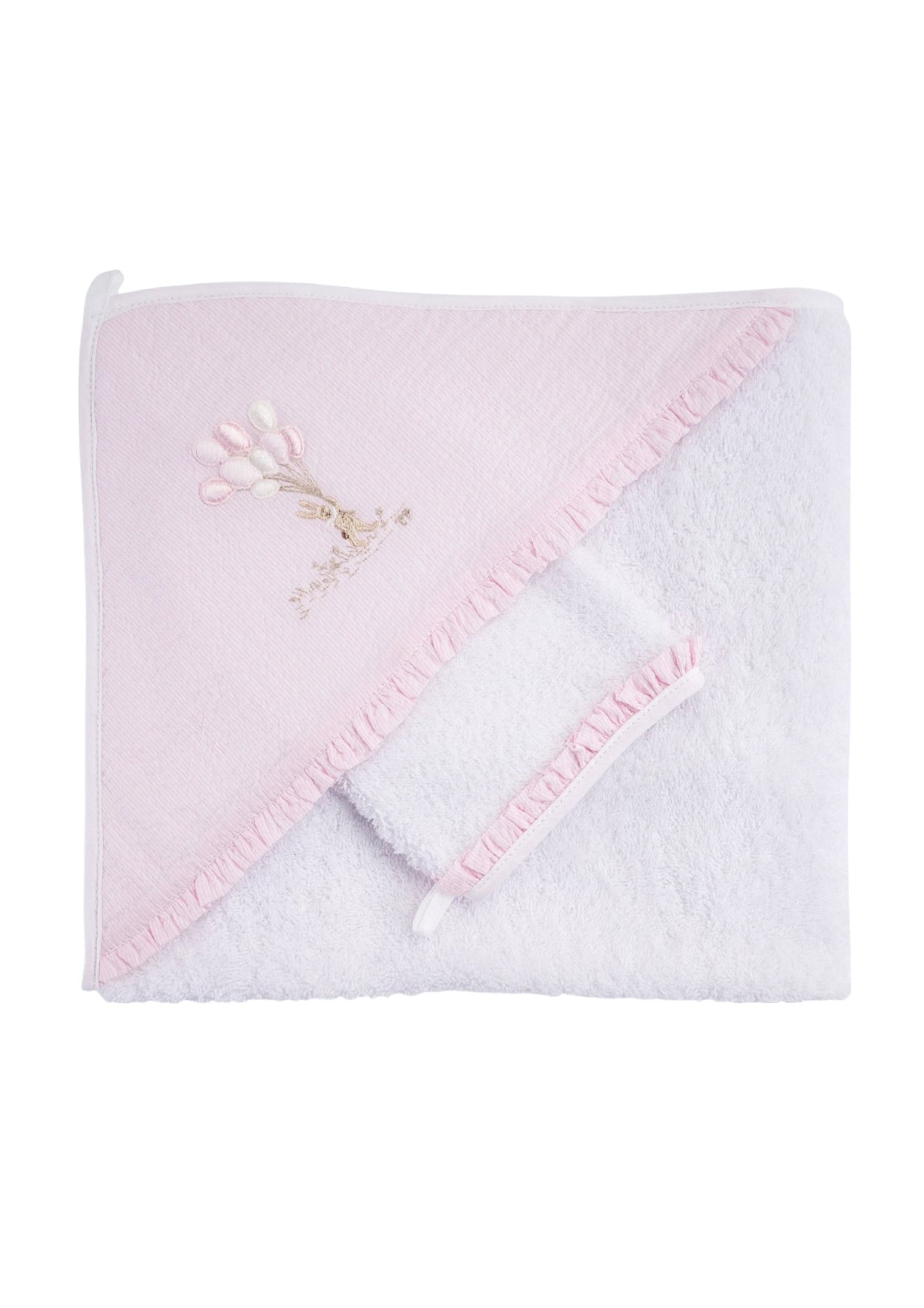 Kaphanddoek + washandje Cotton Pink
