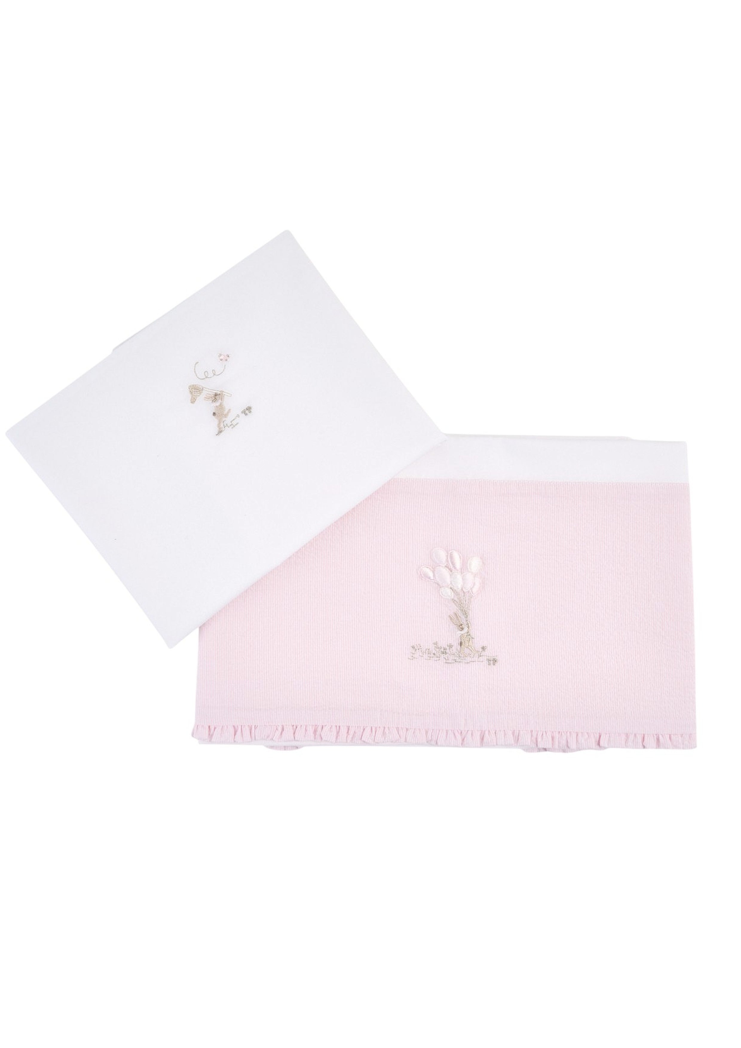 Laken bed + kussensloop Pink garden party