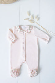 Pyjama Velours rose fleuri