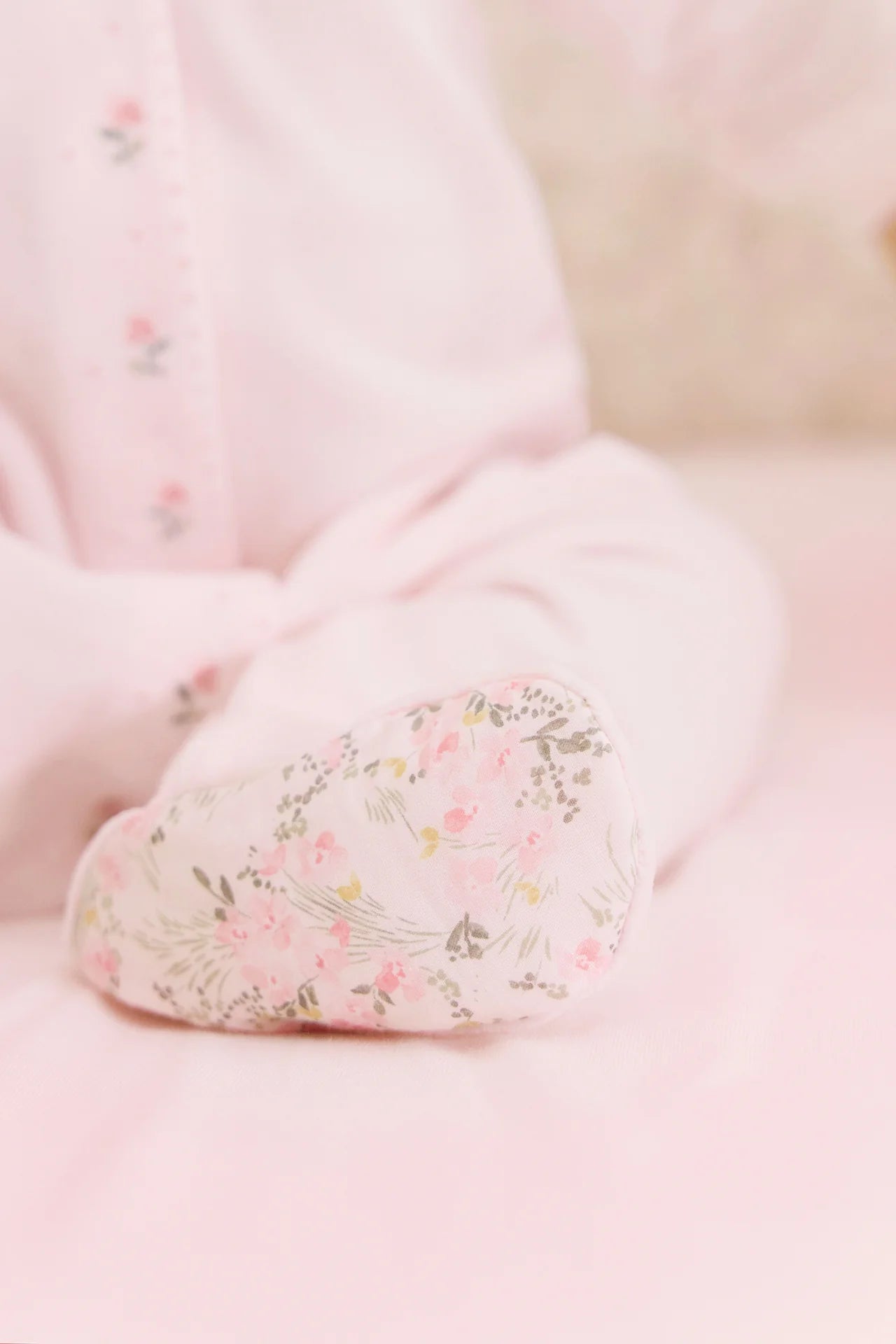 Pyjama Velours rose fleuri