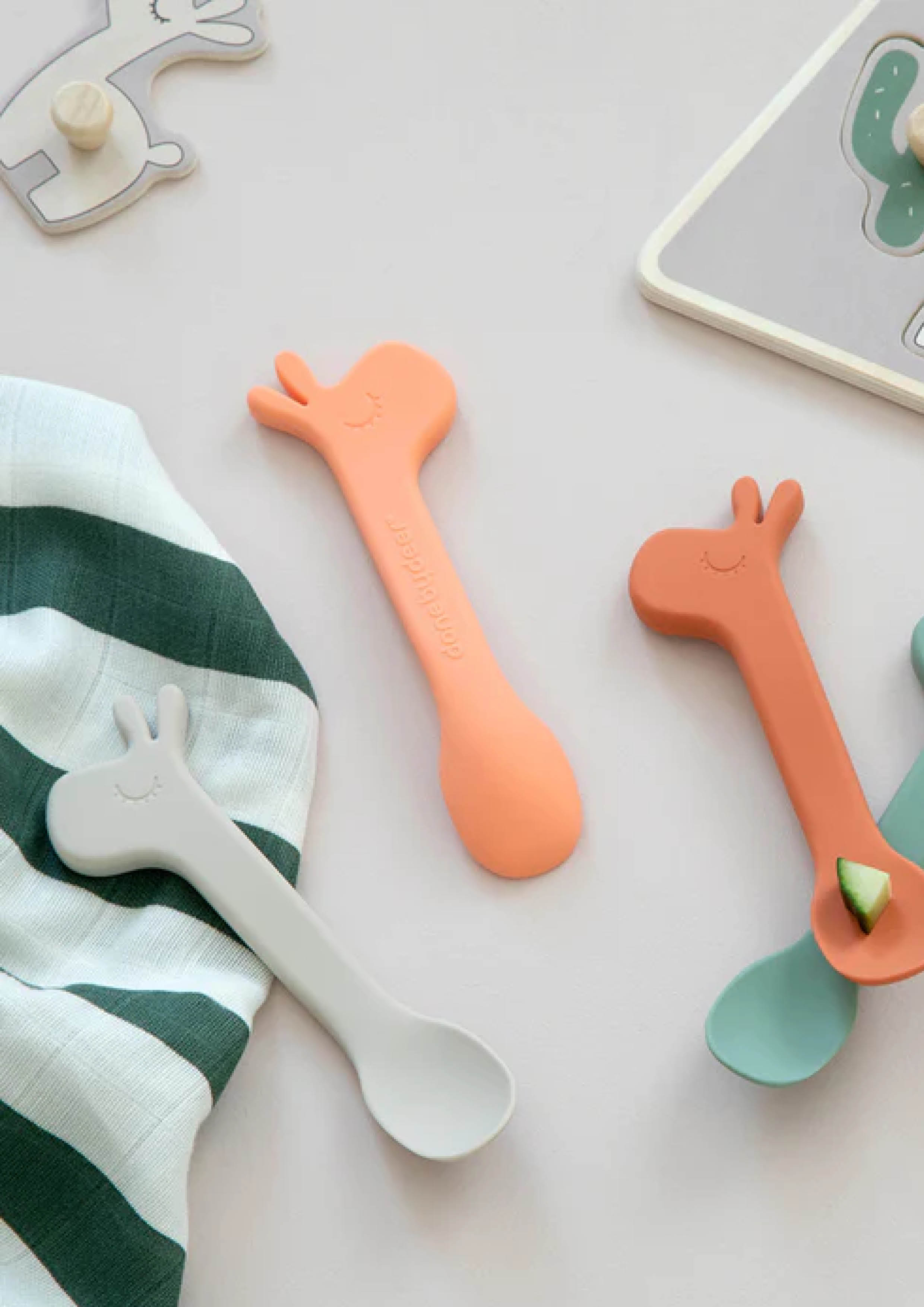 Silicone spoon Papaya (set van 2)