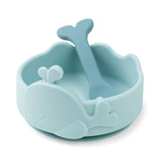 Stick&stay bowl & baby spoon blue