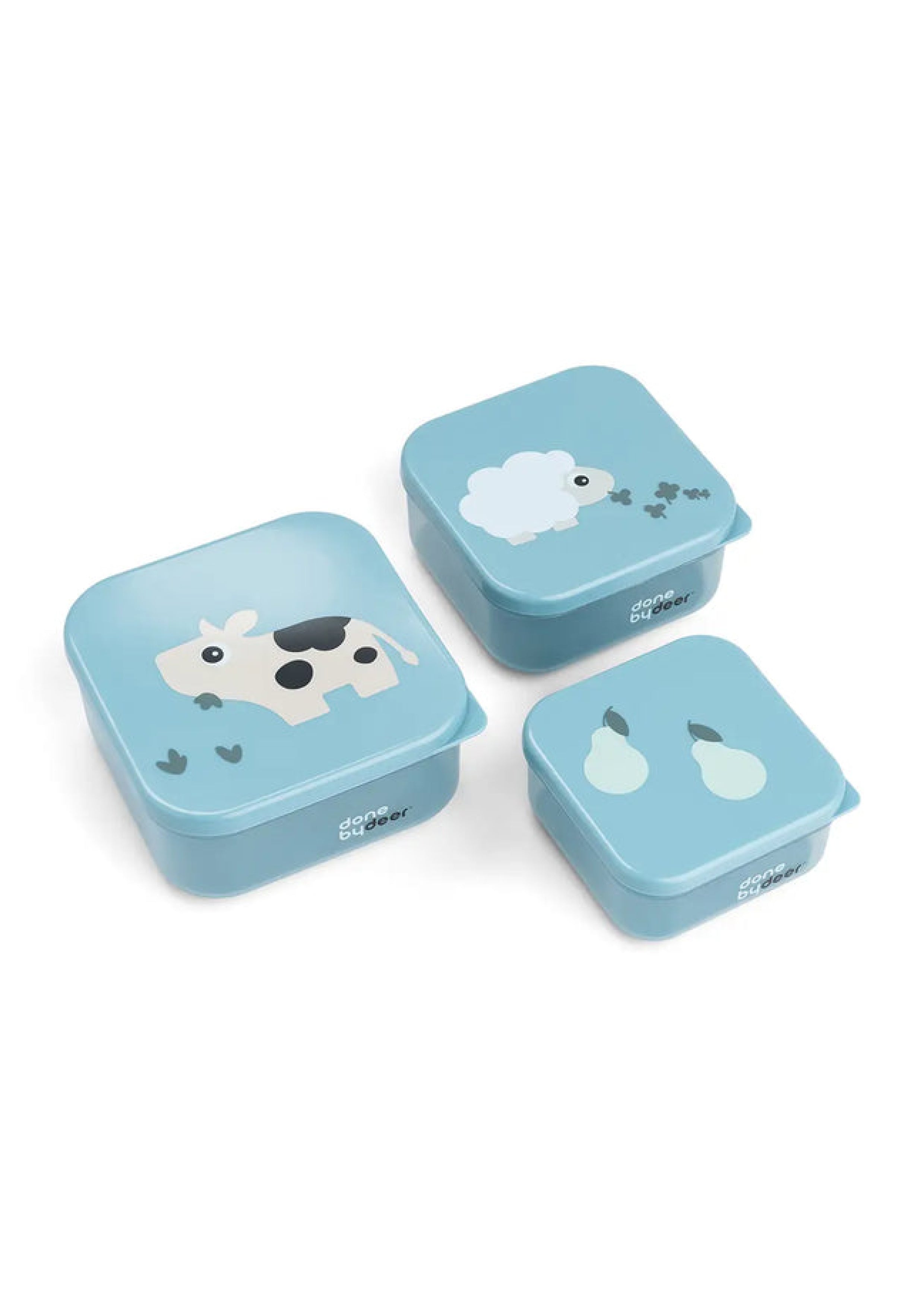 Snack Box set 3 pcs Tiny farm Blue