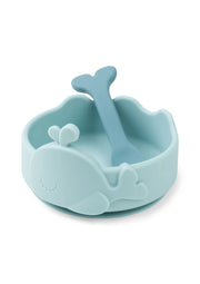 Stick&stay bowl & baby spoon blue