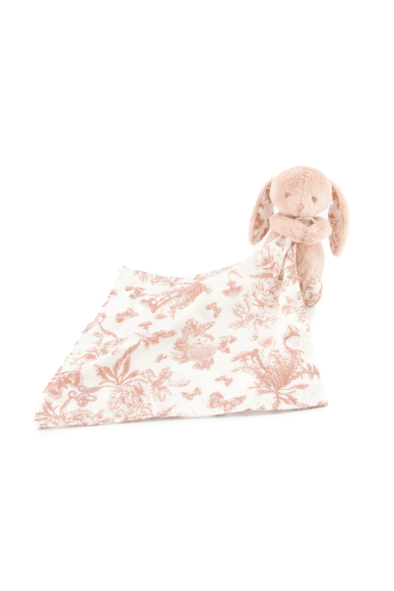 Augustin le lapin Doudou Toile de Jouy Rose