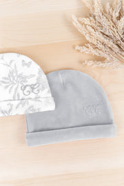 Babymutsje Toile de Jouy gris