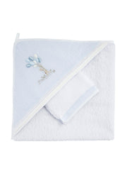 Kaphanddoek + washandje Blue Garden Party
