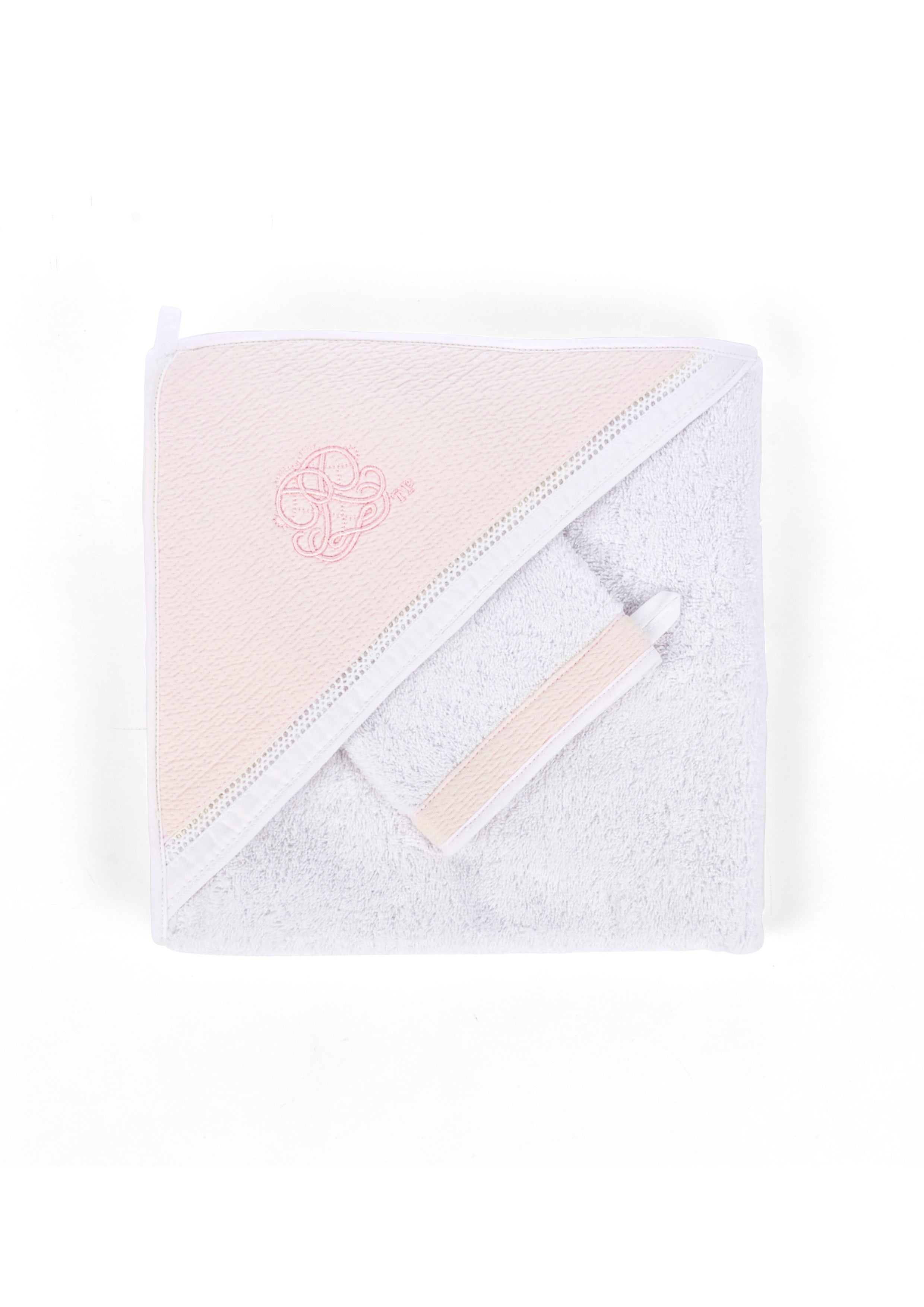 Kaphanddoek + washandje Cotton Pink