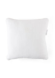 Geborduurd kussen Cotton white