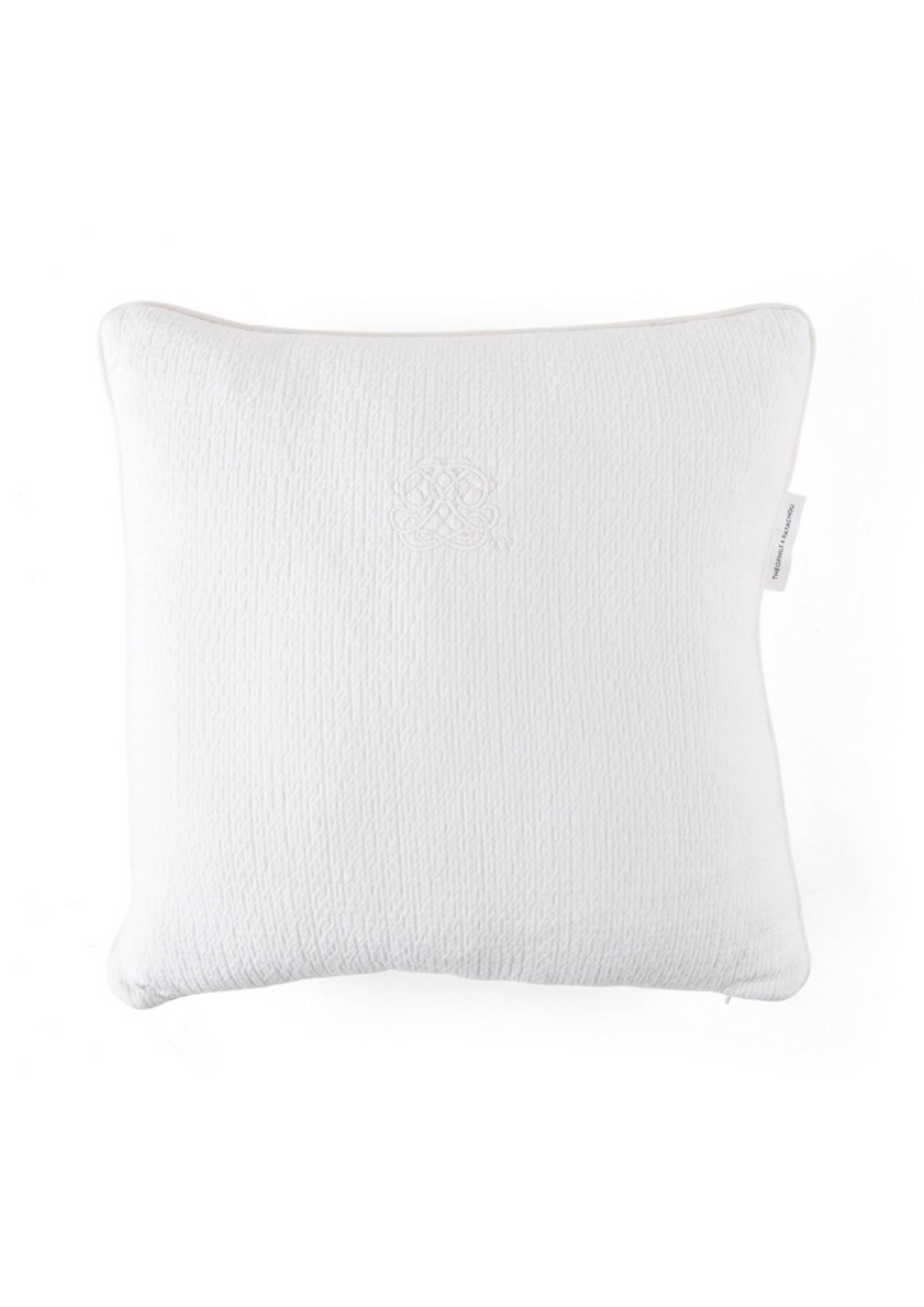 Geborduurd kussen Cotton white