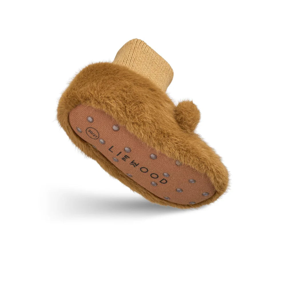 Beth Bear plush slippers Golden caramel