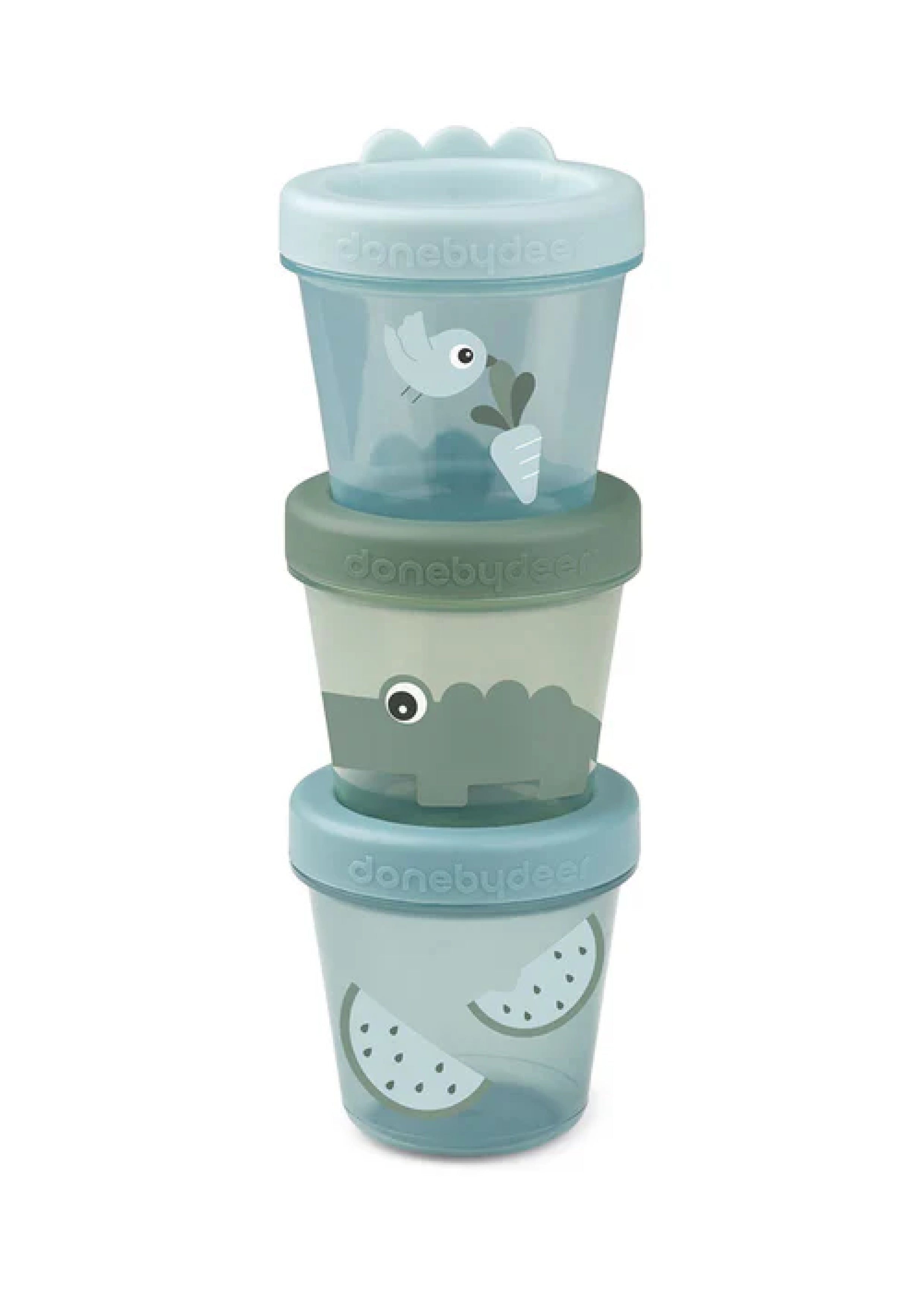 Baby Food container 3-pack Croco Green